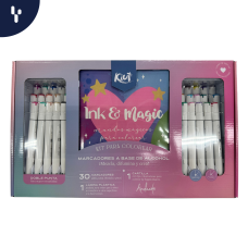 Kit para colorear Kiut 30 marcadores a base de alcohol + Lámina plástica + Cartilla Amduarte 