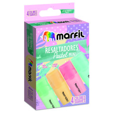 Resaltador Marfil plano mini pastel X4 MEO1405
