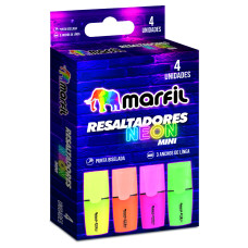 Resaltador Marfil plano mini neón X4 MEO1405