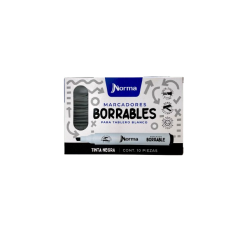 Marcador Norma Borrable Tinta Negra (CAJA X10)