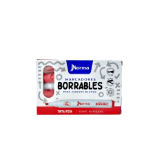 Marcador Norma Borrable Tinta Roja (CAJA X10)