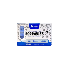 Marcador Norma Borrable Tinta Azul  (CAJA X10)