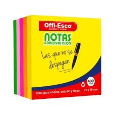 Adhesivo taco notas x 400 hojas (76mmx76mm) OE376 Offi-Esco