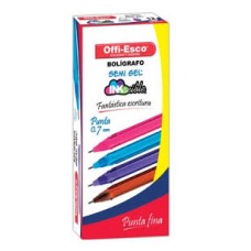 Boligrafo Offi-Esco semigel 0.7 colores surtidos Paquete x12
