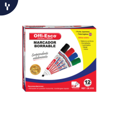 Marcador Offi-Esco borrable colores surtidos X12 OE-510