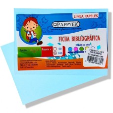 Fichas Bibliográficas Azul x 50 Unidades Fabrifolder