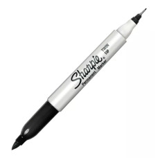 Marcador Sharpie permanente delgado negro twin tip