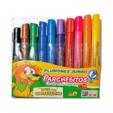 Plumones Jumbo Lavables Parchesitos X10 