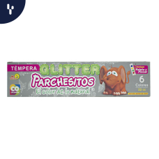 Temperas Parchesitos X6 Glitter Escarchada Colores Surtidos 