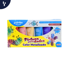 Pintura para Dedos Color Metalizado Pointer 60ml X6 