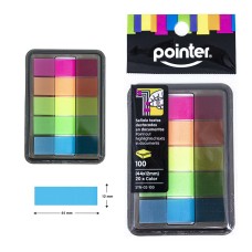 Banderitas adhesivas x 5 colores rectangulares plásticas STN-02-100 Pointer