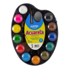 Acuarela X12 colores con pincel WC-5570 Pointer