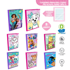 Cuaderno cosido 100 Hojas Mi primer cuaderno D Doble línea Disney niña