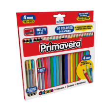 Colores Primavera X24 4mm + Sacapuntas 6 Colores metalizados