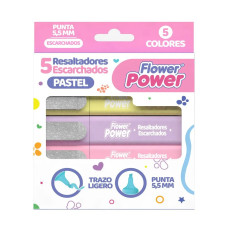 Resaltadores Escarchados Flower Power Primavera X5