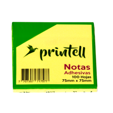 Adhesivo Taco x 100 Hojas 7.5x7.5 CM Surtido Printell
