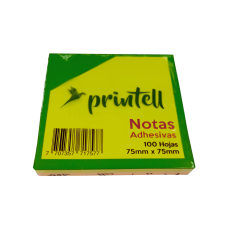Adhesivo taco notas x 100 hojas (75mmx75mm) Printell