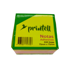Adhesivo taco notas x 320 hojas (76mmx76mm) Printell