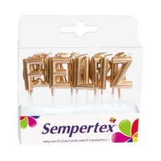 Velitas letras Feliz Cumpleaños dorada Sempertex