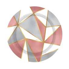 Plato metalizado geométrico deluxe Paquete X8 Sempertex