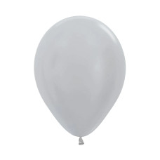 Globo latex redondo satin plata R12 X50 Sempertex